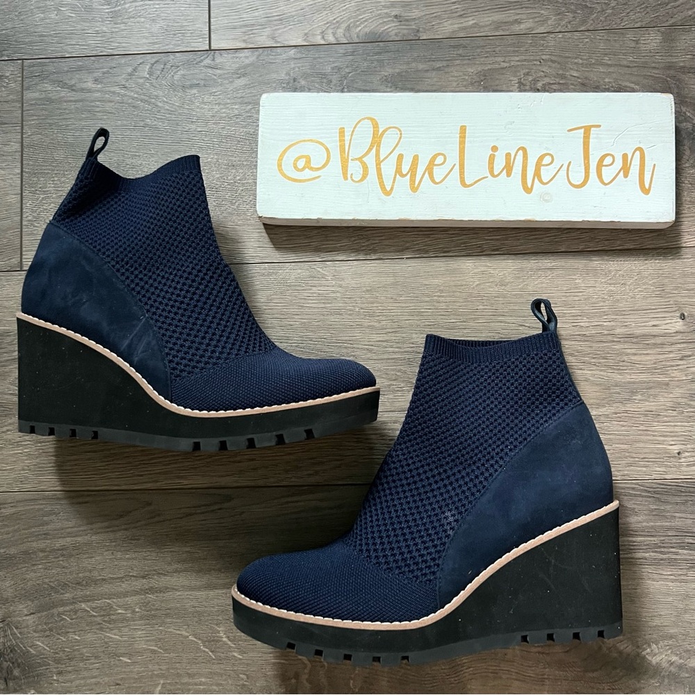 Eileen Fisher Quill Stretch Wedge Ankle Boots NWOT